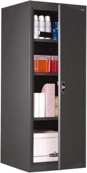 Sandusky Lee - 4 Shelf Locking Storage Cabinet - Steel, 24" Wide x 24" Deep x 60" High, Charcoal Gray - USA Tool & Supply