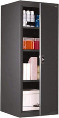 Sandusky Lee - 4 Shelf Locking Storage Cabinet - Steel, 24" Wide x 24" Deep x 60" High, Charcoal Gray - USA Tool & Supply