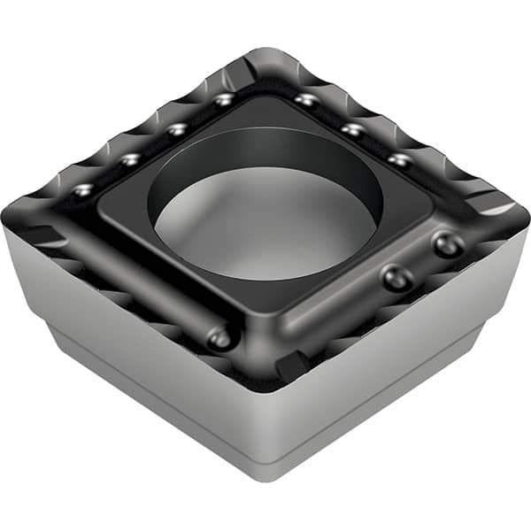 Walter - P4845 E67 Grade WKP35S Carbide Indexable Drill Insert - 4.11mm Thick, TiCN/Al2O3/TiN Finish, Square, 9.55mm Inscribed Circle, 0.58mm Corner Radius - USA Tool & Supply