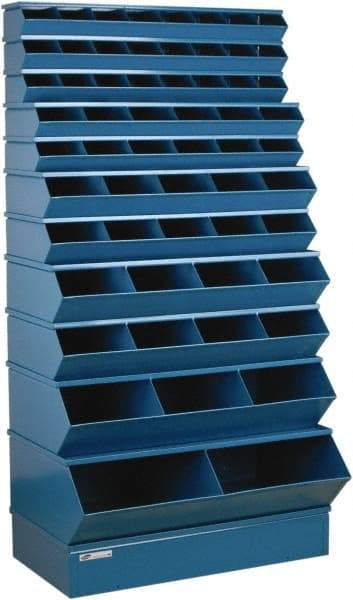 Stackbin - 11 Bin, Shelving Unit with Openings & Base - 37" Wide x 76" High - USA Tool & Supply