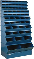 Stackbin - 11 Bin, Shelving Unit with Openings & Base - 37" Wide x 76" High - USA Tool & Supply