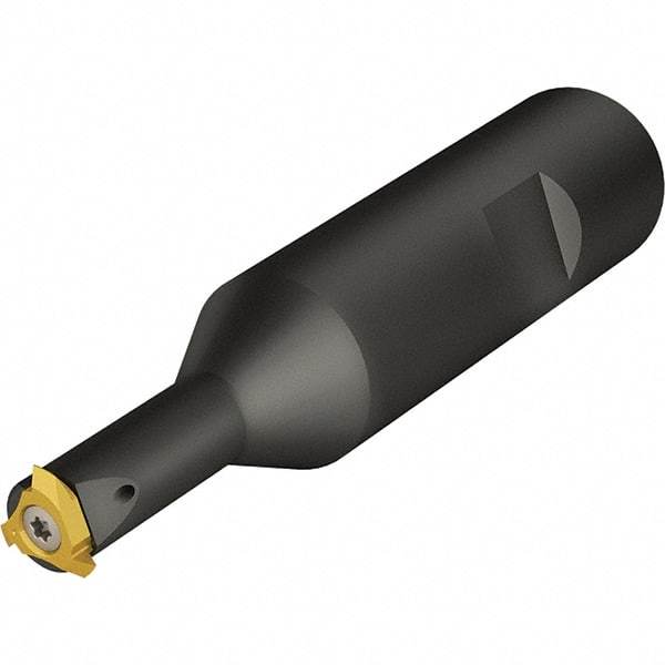 Vargus - TMSD, Internal or External, Right Hand, 1-3/4" Max Depth of Cut, 0.7 to 0.82" Groove Width, Indexable Grooving Tool Holder - 11V Insert Compatibility, 1" Shank Height, 1" Shank Width, 4.488" OAL, Through Coolant - USA Tool & Supply