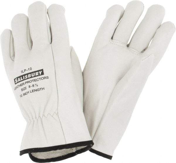 Salisbury by Honeywell - Class 0, Size L (8), 10" Long, Cowhide Leather Protector - Tan - USA Tool & Supply