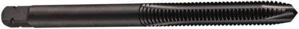 DORMER - M12x1.00 Metric Fine, 3 Flute, Oxide Finish, Cobalt Spiral Point Tap - Plug Chamfer, Right Hand Thread, 89mm OAL, 22mm Thread Length, 9mm Shank Diam, 6H Class of Fit, Series E011 - Exact Industrial Supply