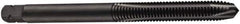 DORMER - M6x0.75 Metric Fine, 3 Flute, Oxide Finish, Cobalt Spiral Point Tap - Plug Chamfer, Right Hand Thread, 66mm OAL, 13mm Thread Length, 6.3mm Shank Diam, 6H Class of Fit, Series E011 - Exact Industrial Supply