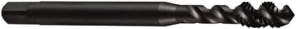DORMER - M8x1.00 Metric Fine 3 Flute 6H Bottoming Spiral Flute Tap - Cobalt, Oxide Finish, 72mm OAL, Right Hand Flute, Right Hand Thread, Series E013 - Exact Industrial Supply