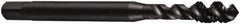 DORMER - M22x1.50 Metric Fine 4 Flute 6H Bottoming Spiral Flute Tap - Cobalt, Oxide Finish, 118mm OAL, Right Hand Flute, Right Hand Thread, Series E013 - USA Tool & Supply