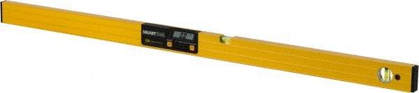 Smart Tool - 48" Long 2 Vial Box Beam Level - Aluminum, Yellow, 1 Level & 1 Plumb Vials - USA Tool & Supply