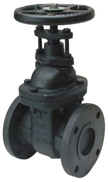 Legend Valve - 2-1/2" Pipe, Class 125, Flanged Cast Iron Solid Wedge OS & Y Gate Valve - 200 WOG, 125 WSP, Bolted Bonnet - USA Tool & Supply