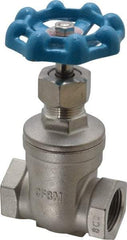 Legend Valve - 3/4" Pipe, Threaded Stainless Steel Solid Wedge Stem Gate Valve - 600 WOG, 125 WSP - USA Tool & Supply