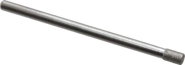 Made in USA - 0.14" Head Diam x 0.197" Head Thickness Diamond (Abrasive) Grinding Pin - 1/8" Shank Diam Fine Grade, 120 Grit - USA Tool & Supply