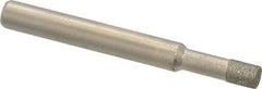 Made in USA - 0.197" Head Diam x 1/4" Head Thickness Diamond (Abrasive) Grinding Pin - 1/4" Shank Diam Fine Grade, 120 Grit - USA Tool & Supply