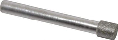 Made in USA - 0.315" Head Diam x 0.315" Head Thickness Diamond (Abrasive) Grinding Pin - 1/4" Shank Diam Fine Grade, 120 Grit - USA Tool & Supply