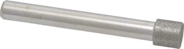 Made in USA - 0.335" Head Diam x 0.315" Head Thickness Diamond (Abrasive) Grinding Pin - 1/4" Shank Diam Fine Grade, 120 Grit - USA Tool & Supply