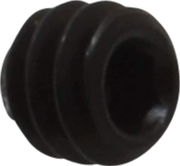 Value Collection - #6-32 UNC, 1/8" OAL, Knurled Cup Point Set Screw - Grade 8 Alloy Steel, 1/16" Key - USA Tool & Supply