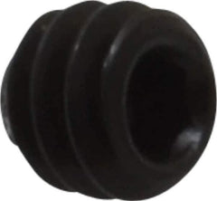 Value Collection - #6-32 UNC, 1/8" OAL, Knurled Cup Point Set Screw - Grade 8 Alloy Steel, 1/16" Key - USA Tool & Supply
