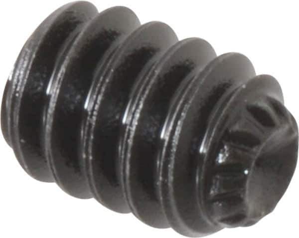 Value Collection - #6-32 UNC, 3/16" OAL, Knurled Cup Point Set Screw - Grade 8 Alloy Steel, 1/16" Key - USA Tool & Supply