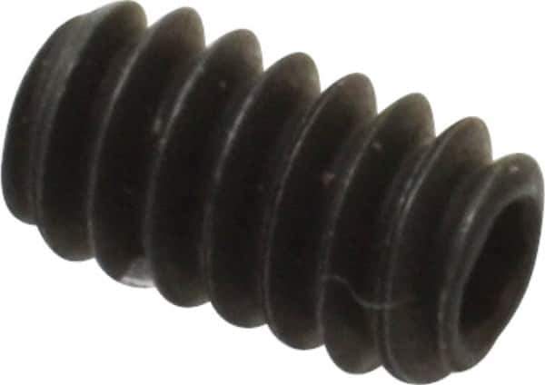 Value Collection - #6-32 UNC, 1/4" OAL, Knurled Cup Point Set Screw - Grade 8 Alloy Steel, 1/16" Key - USA Tool & Supply