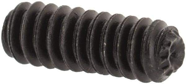 Value Collection - #6-32 UNC, 3/8" OAL, Knurled Cup Point Set Screw - Grade 8 Alloy Steel, 1/16" Key - USA Tool & Supply