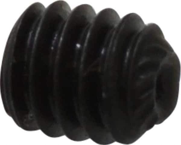 Value Collection - #8-32 UNC, 3/16" OAL, Knurled Cup Point Set Screw - Grade 8 Alloy Steel, 5/64" Key - USA Tool & Supply