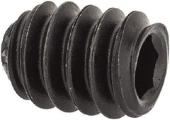 Value Collection - #10-24 UNC, 1/4" OAL, Knurled Cup Point Set Screw - Grade 8 Alloy Steel, 3/32" Key - USA Tool & Supply