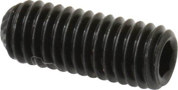 Value Collection - #10-32 UNF, 1/2" OAL, Knurled Cup Point Set Screw - Grade 8 Alloy Steel, 3/32" Key - USA Tool & Supply
