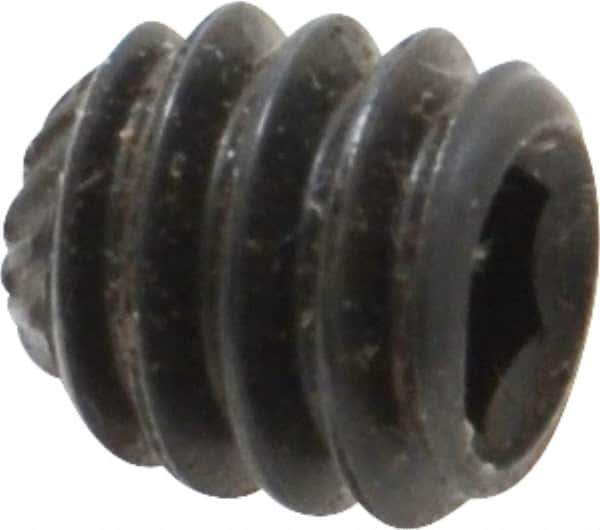 Value Collection - 1/4-20 UNC, 1/4" OAL, Knurled Cup Point Set Screw - Grade 8 Alloy Steel, 1/8" Key - USA Tool & Supply