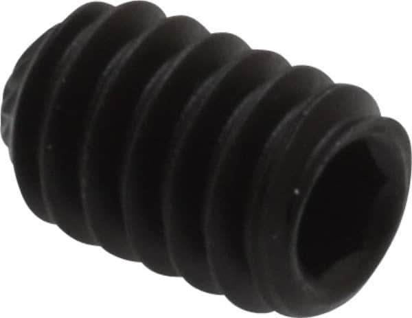 Value Collection - 1/4-20 UNC, 3/8" OAL, Knurled Cup Point Set Screw - Grade 8 Alloy Steel, 1/8" Key - USA Tool & Supply