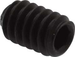 Value Collection - 1/4-20 UNC, 3/8" OAL, Knurled Cup Point Set Screw - Grade 8 Alloy Steel, 1/8" Key - USA Tool & Supply
