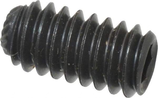 Value Collection - 1/4-20 UNC, 1/2" OAL, Knurled Cup Point Set Screw - Grade 8 Alloy Steel, 1/8" Key - USA Tool & Supply