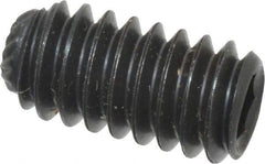 Value Collection - 1/4-20 UNC, 1/2" OAL, Knurled Cup Point Set Screw - Grade 8 Alloy Steel, 1/8" Key - USA Tool & Supply