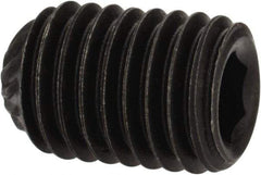 Value Collection - 1/4-28 UNF, 3/8" OAL, Knurled Cup Point Set Screw - Grade 8 Alloy Steel, 1/8" Key - USA Tool & Supply