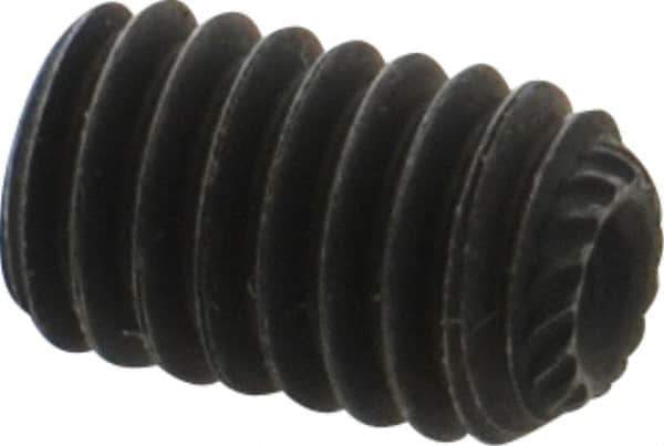 Value Collection - 5/16-18 UNC, 1/2" OAL, Knurled Cup Point Set Screw - Grade 8 Alloy Steel, 5/32" Key - USA Tool & Supply