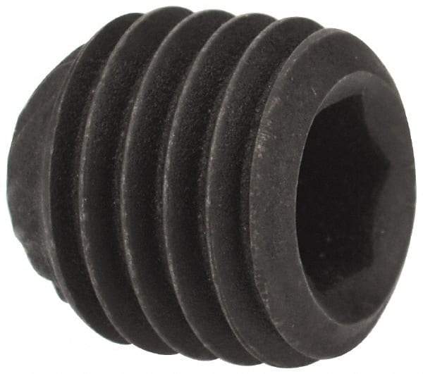 Value Collection - 5/16-24 UNF, 5/16" OAL, Knurled Cup Point Set Screw - Grade 8 Alloy Steel, 5/32" Key - USA Tool & Supply
