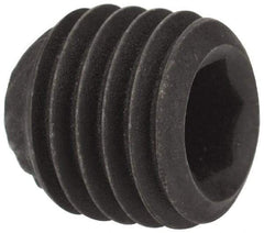 Value Collection - 5/16-24 UNF, 5/16" OAL, Knurled Cup Point Set Screw - Grade 8 Alloy Steel, 5/32" Key - USA Tool & Supply