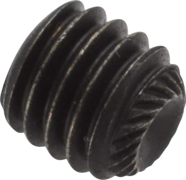 Value Collection - 3/8-16 UNC, 3/8" OAL, Knurled Cup Point Set Screw - Grade 8 Alloy Steel, 3/16" Key - USA Tool & Supply