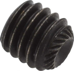 Value Collection - 3/8-16 UNC, 3/8" OAL, Knurled Cup Point Set Screw - Grade 8 Alloy Steel, 3/16" Key - USA Tool & Supply