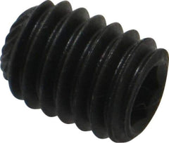 Value Collection - 3/8-16 UNC, 1/2" OAL, Knurled Cup Point Set Screw - Grade 8 Alloy Steel, 3/16" Key - USA Tool & Supply