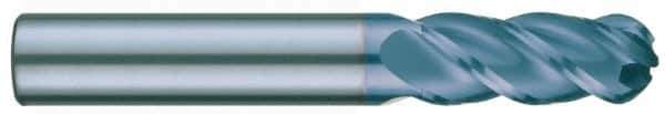 RobbJack - 5/8" Diam, 7/8" LOC, 3 Flute Solid Carbide Ball End Mill - AlTiN Finish, Single End, 3-1/2" OAL, 5/8" Shank Diam, Spiral Flute - USA Tool & Supply