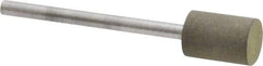 Made in USA - 3/8" Head Diam x 1/2" Head Thickness Diamond (Abrasive) Grinding Pin - 1/8" Shank Diam x 1-1/2" Shank Length, Very Fine Grade, 150 Grit - USA Tool & Supply