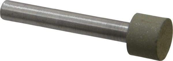 Made in USA - 1/2" Head Diam x 3/8" Head Thickness Diamond (Abrasive) Grinding Pin - 1/4" Shank Diam x 1-5/8" Shank Length, Very Fine Grade, 150 Grit - USA Tool & Supply