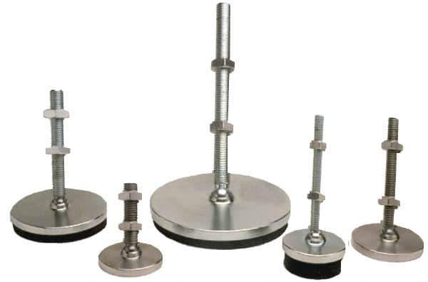 Gibraltar - 3/4-10 Bolt Thread, Studded Pivotal Stud Mount Leveling Pad & Mount - 5,500 Max Lb Capacity, 4" Base Diam - USA Tool & Supply