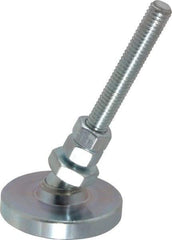 Gibraltar - 3/8-16 Bolt Thread, Studded Pivotal Stud Mount Leveling Pad & Mount - 2,000 Max Lb Capacity, 2" Base Diam - USA Tool & Supply
