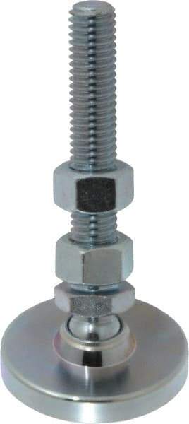 Gibraltar - 1/2-13 Bolt Thread, Studded Pivotal Stud Mount Leveling Pad & Mount - 3,500 Max Lb Capacity, 2" Base Diam - USA Tool & Supply