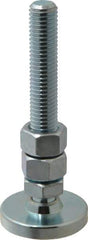 Gibraltar - 5/8-11 Bolt Thread, Studded Pivotal Stud Mount Leveling Pad & Mount - 5,000 Max Lb Capacity, 2" Base Diam - USA Tool & Supply