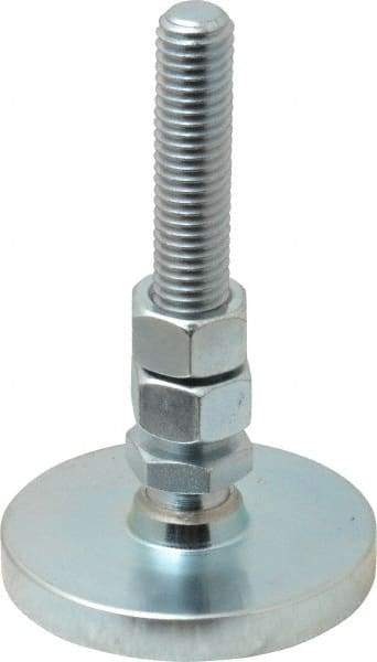 Gibraltar - 1/2-13 Bolt Thread, Studded Pivotal Stud Mount Leveling Pad & Mount - 3,500 Max Lb Capacity, 2-1/2" Base Diam - USA Tool & Supply