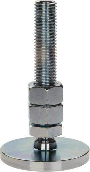 Gibraltar - 3/4-10 Bolt Thread, Studded Pivotal Stud Mount Leveling Pad & Mount - 6,000 Max Lb Capacity, 3" Base Diam - USA Tool & Supply