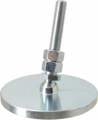 Gibraltar - 1/2-13 Bolt Thread, Studded Pivotal Stud Mount Leveling Pad & Mount - 3,500 Max Lb Capacity, 4" Base Diam - USA Tool & Supply