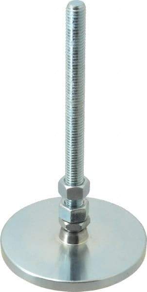 Gibraltar - 1/2-13 Bolt Thread, Studded Pivotal Stud Mount Leveling Pad & Mount - 3,500 Max Lb Capacity, 4" Base Diam - USA Tool & Supply