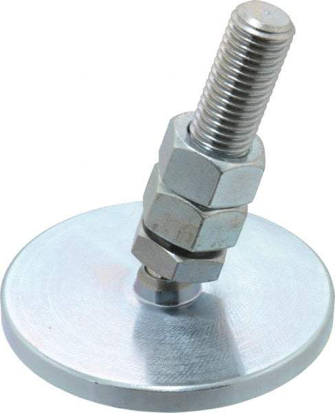 Gibraltar - 3/4-10 Bolt Thread, Studded Pivotal Stud Mount Leveling Pad & Mount - 6,000 Max Lb Capacity, 4" Base Diam - USA Tool & Supply